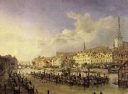 Johann Heinrich Hintze Berlin, Aussicht hinter dem Muhlendamm oil